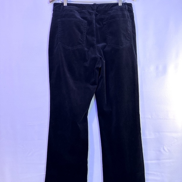 Coldwater Creek Natural Fit Black Velvet WideLeg Bootcut Cotton Trouser Pants 14 - Picture 2 of 9